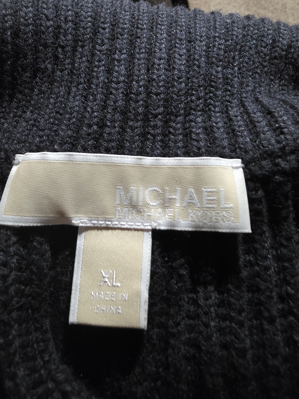 Michael Kors Men’s Black Ribbed Crewneck Sweater